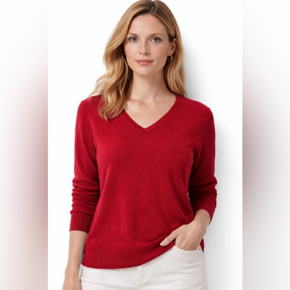 Vintage 2005 Annalaura Made in Italy Extra Fine Merino Wool V Neck Sweater XL